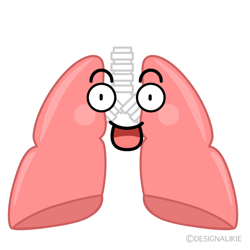 かわいい驚く肺イラスト