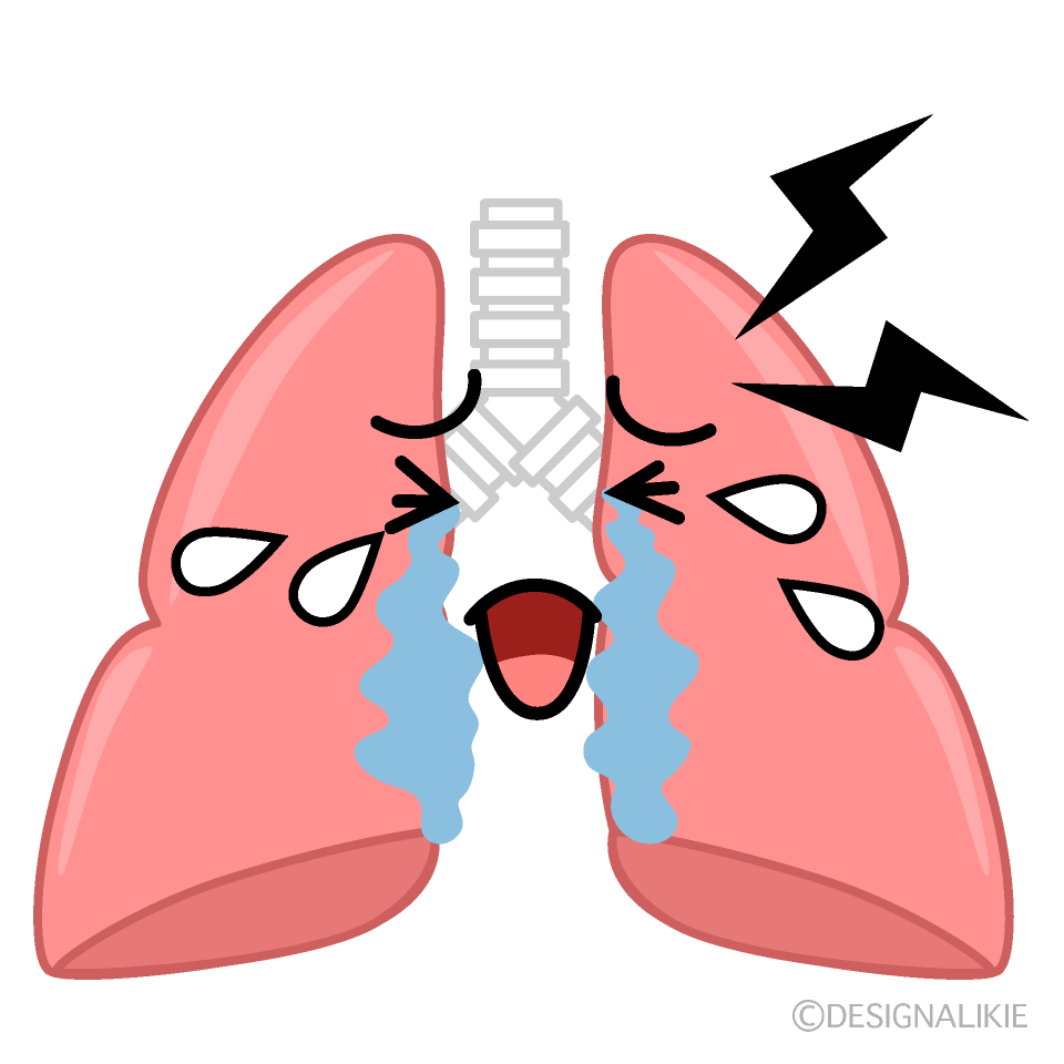 かわいい泣く肺のイラスト素材 Illustcute