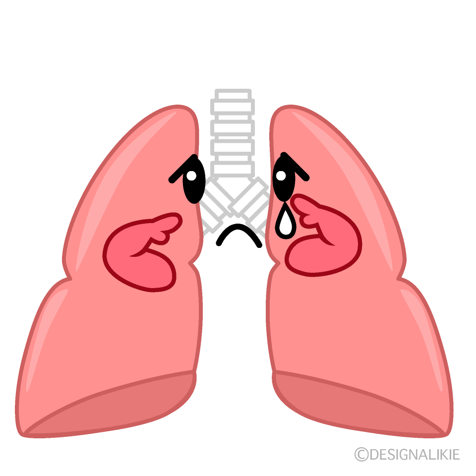 かわいい悲しい肺イラスト
