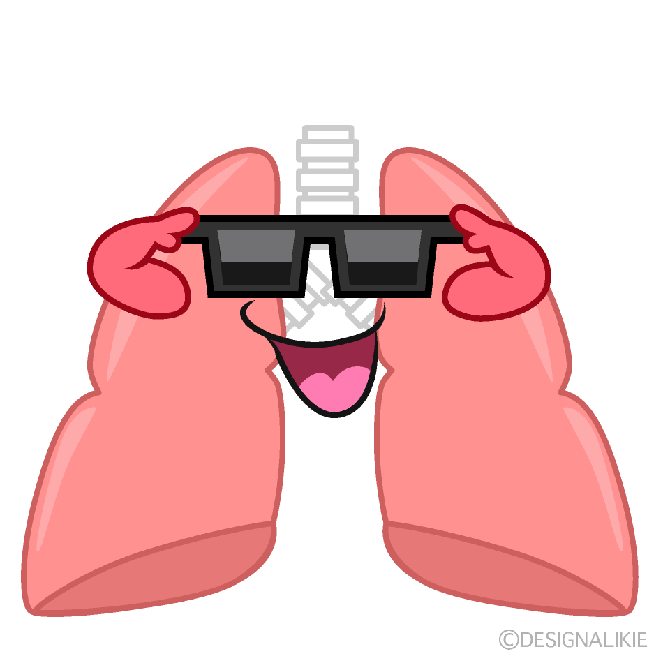 かわいいサングラスの肺イラスト