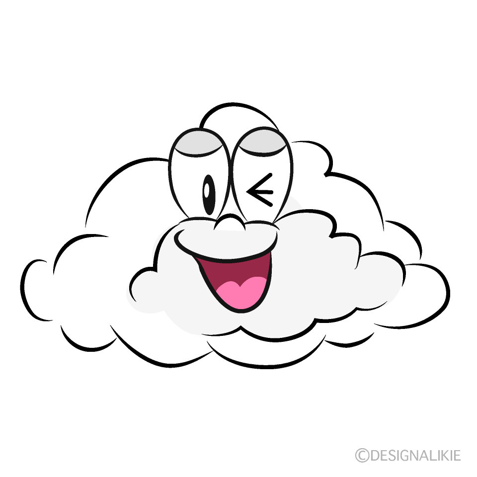 かわいい笑う雲イラスト
