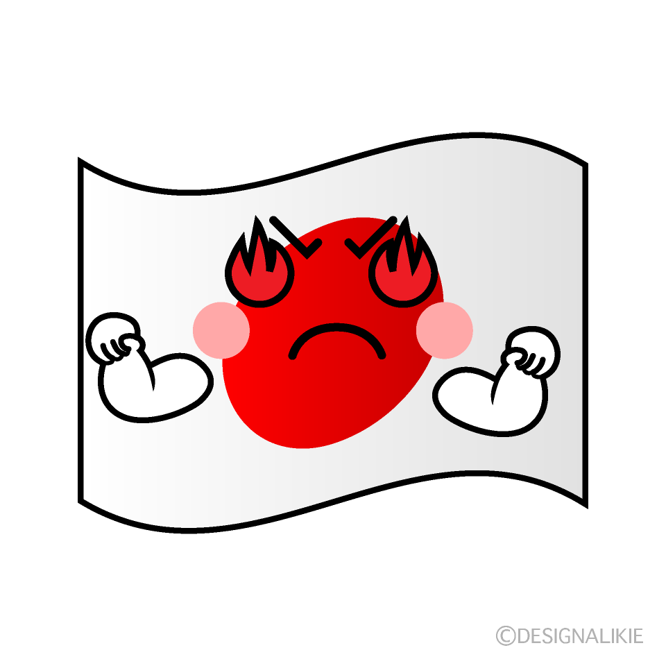 かわいい熱意の日本国旗イラスト