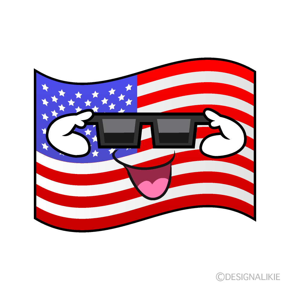 かわいいかっこいいアメリカ国旗のイラスト素材 Illustcute