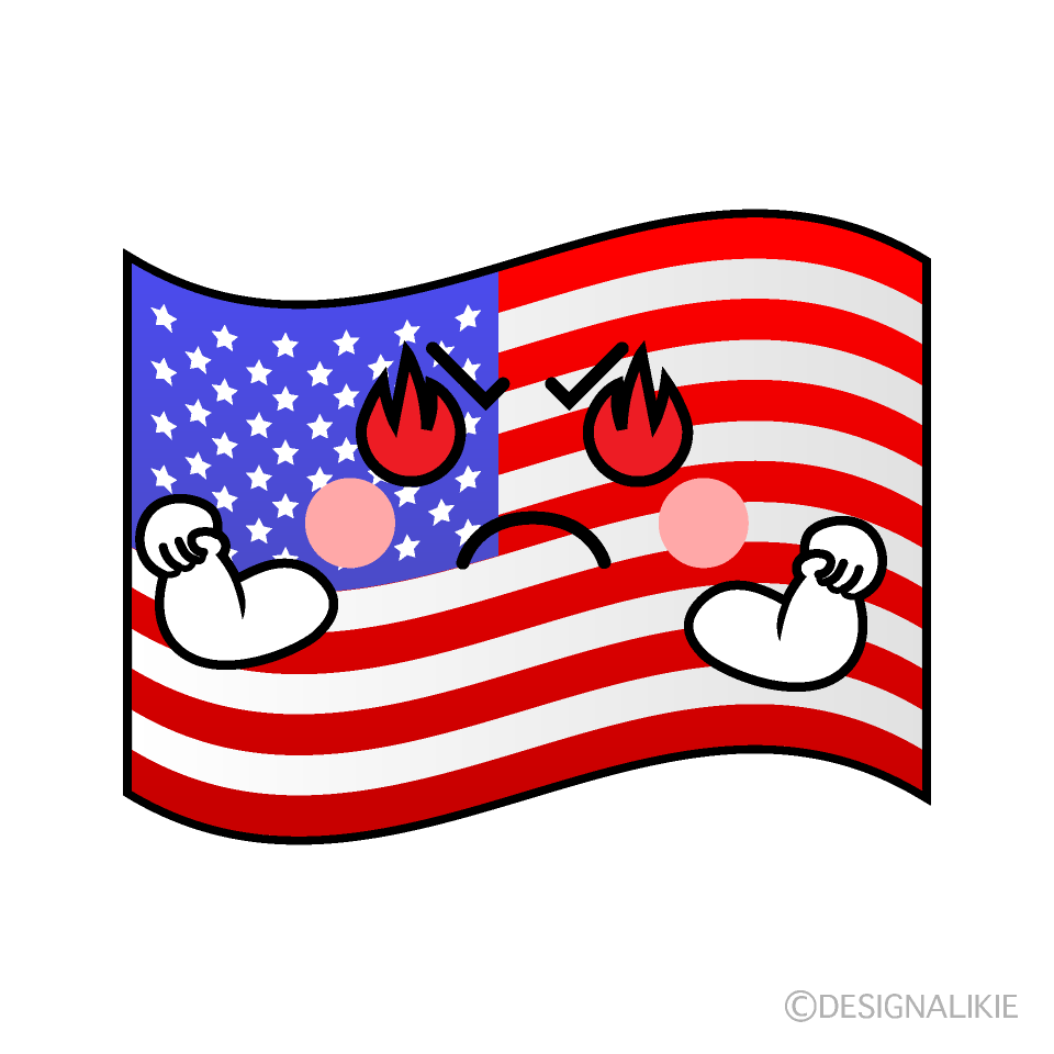かわいい熱意のアメリカ国旗イラスト
