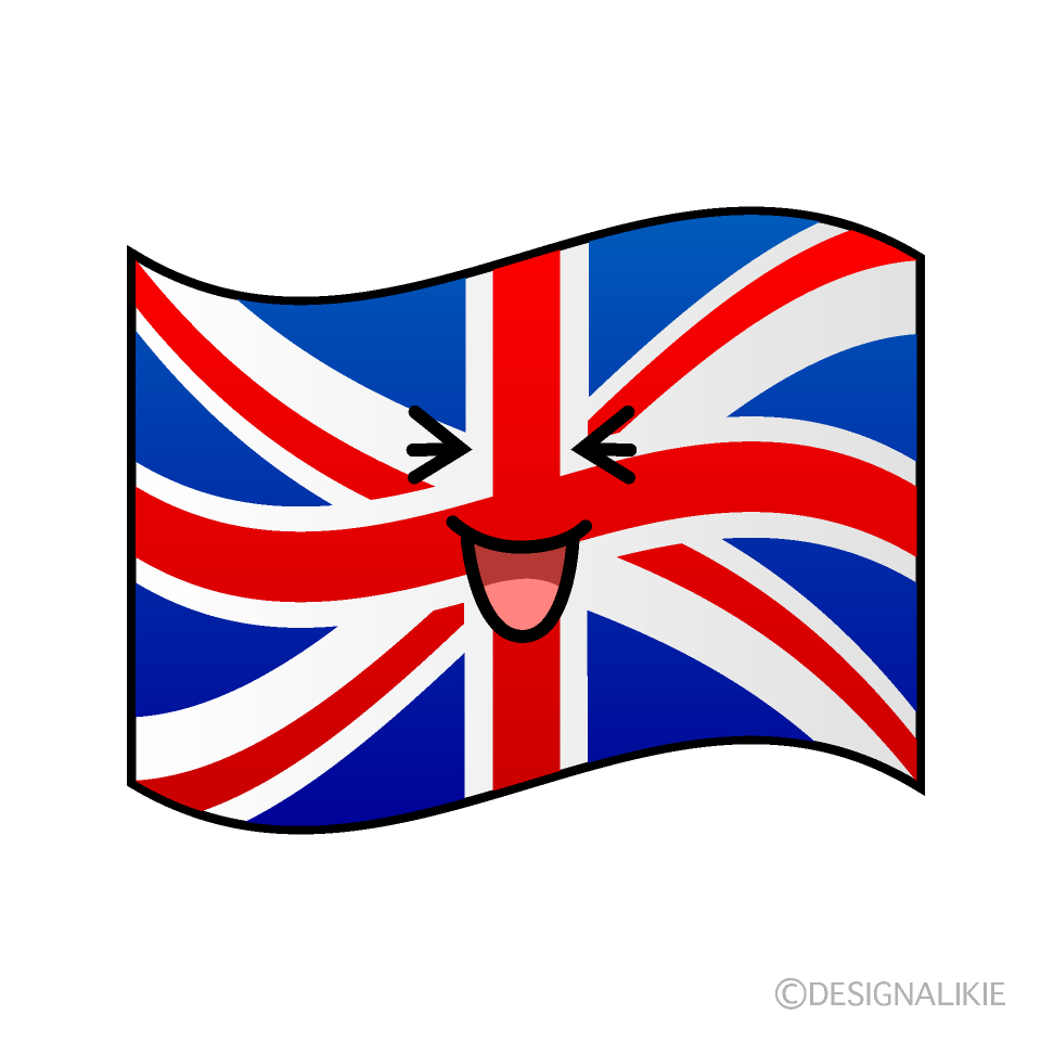 かわいい笑うイギリス国旗のイラスト素材 Illustcute