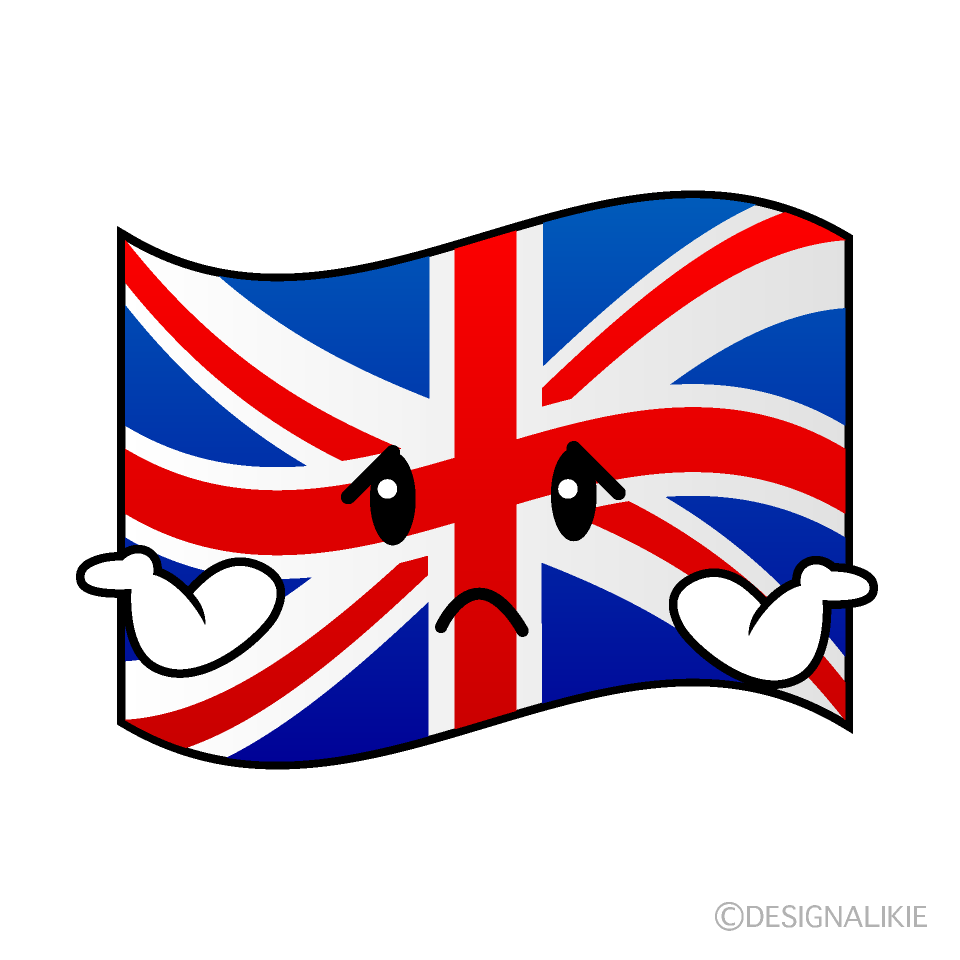 かわいい困るイギリス国旗イラスト