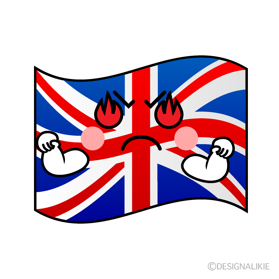 かわいい熱意のイギリス国旗のイラスト素材 Illustcute