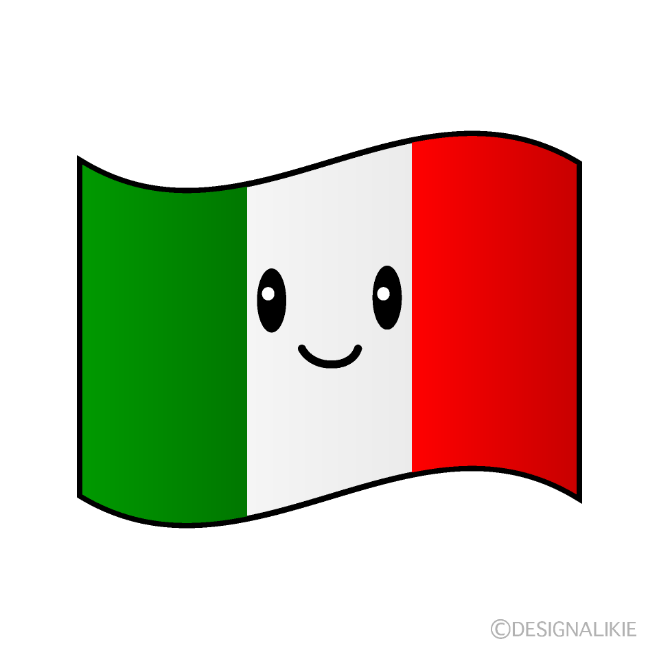 かわいいイタリア国旗イラスト