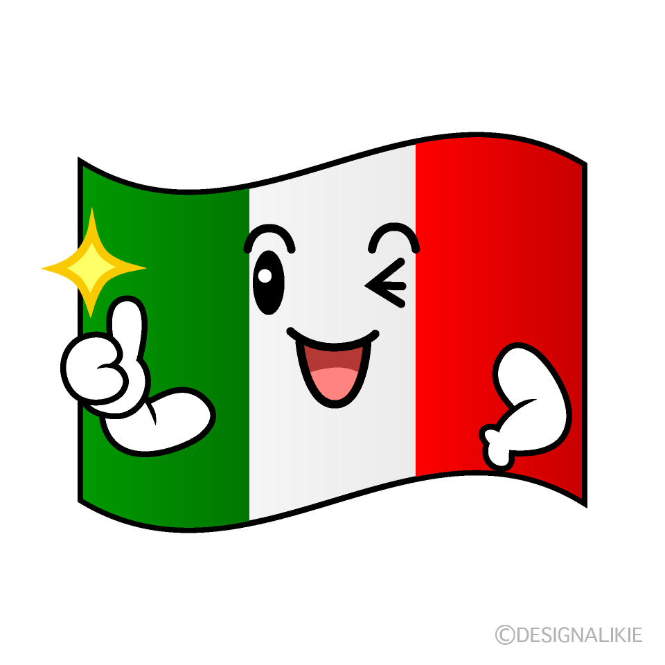 かわいいいいね！のイタリア国旗イラスト