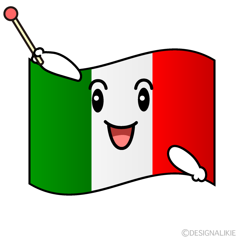 かわいい話すイタリア国旗イラスト
