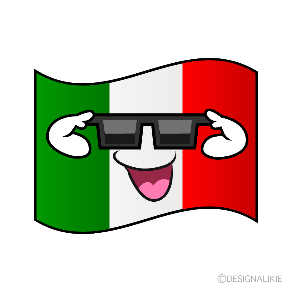 かわいいかっこいいイタリア国旗のイラスト素材 Illustcute