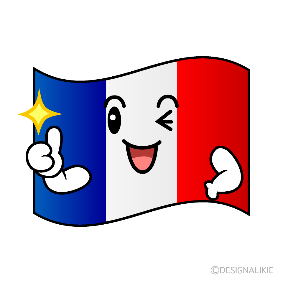 かわいいいいね のフランス国旗のイラスト素材 Illustcute