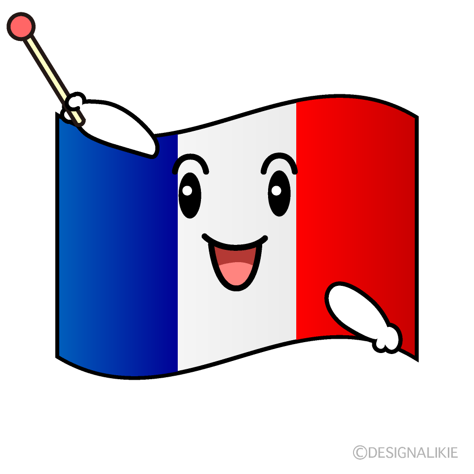 かわいい話すフランス国旗のイラスト素材 Illustcute