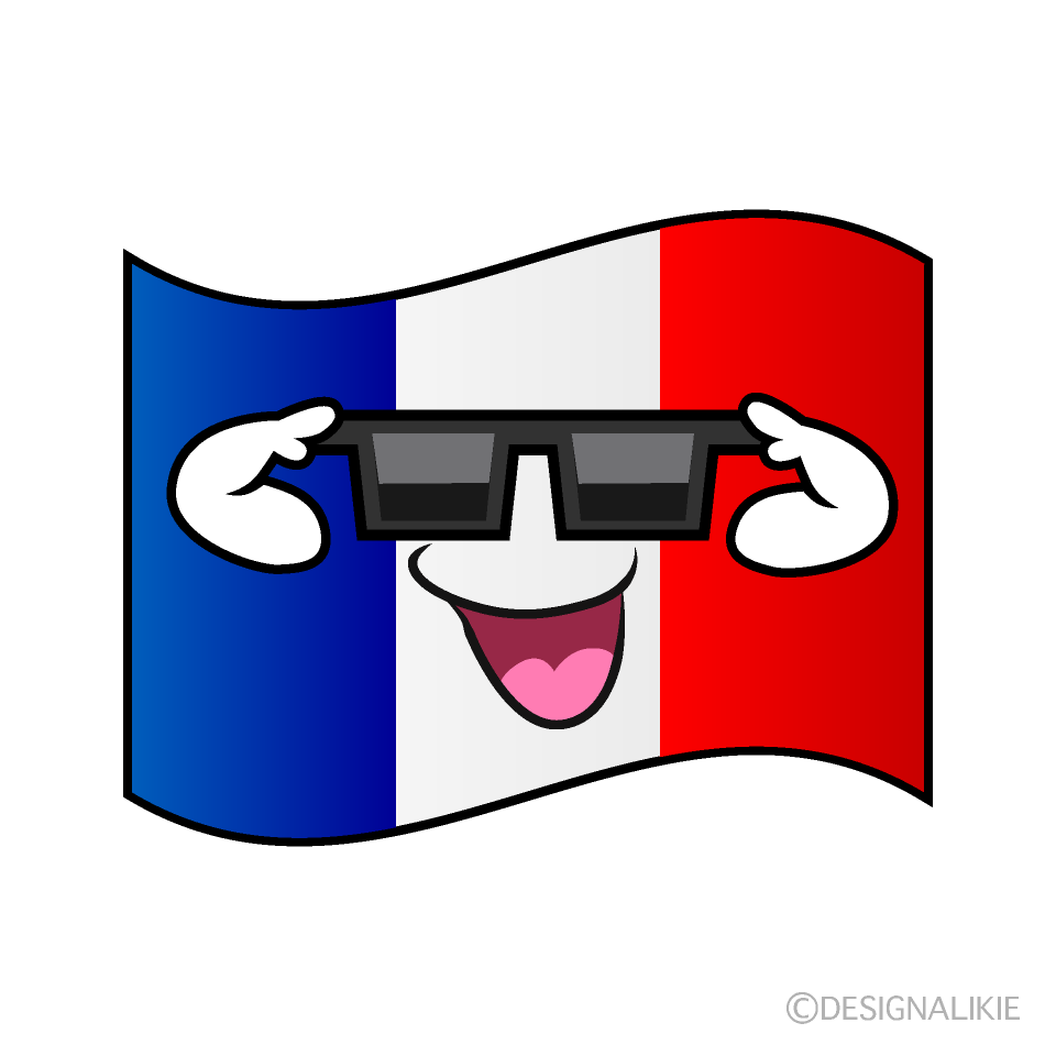 かわいいかっこいいフランス国旗のイラスト素材 Illustcute