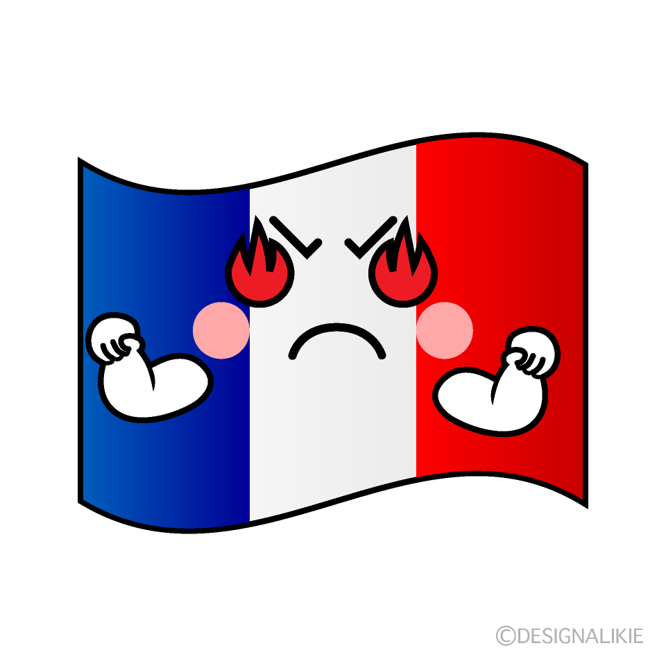 かわいい熱意のフランス国旗イラスト