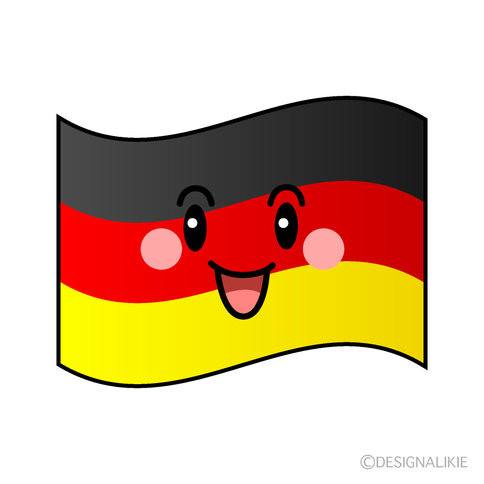 かわいい笑顔のドイツ国旗のイラスト素材 Illustcute