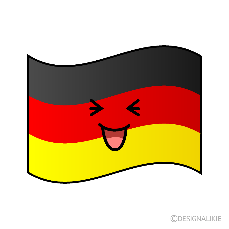 かわいい笑うドイツ国旗イラスト
