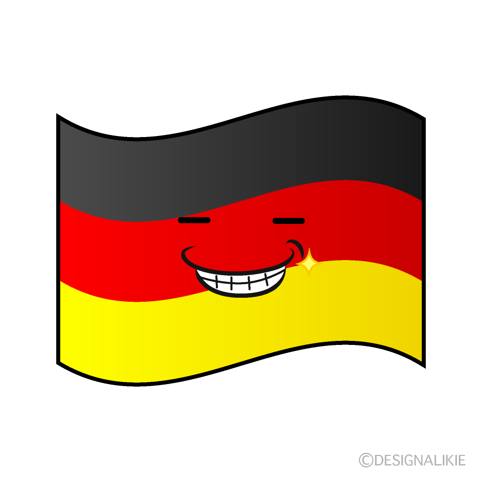 かわいいニヤリのドイツ国旗イラスト