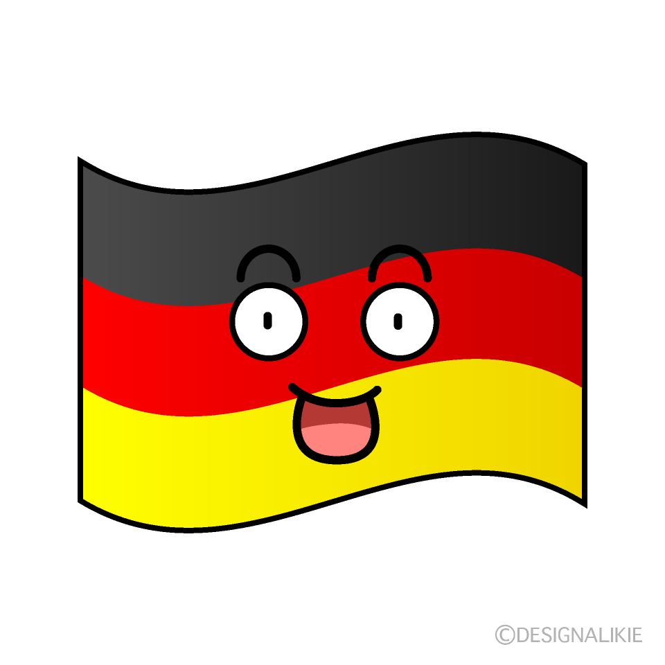 かわいい驚くドイツ国旗イラスト