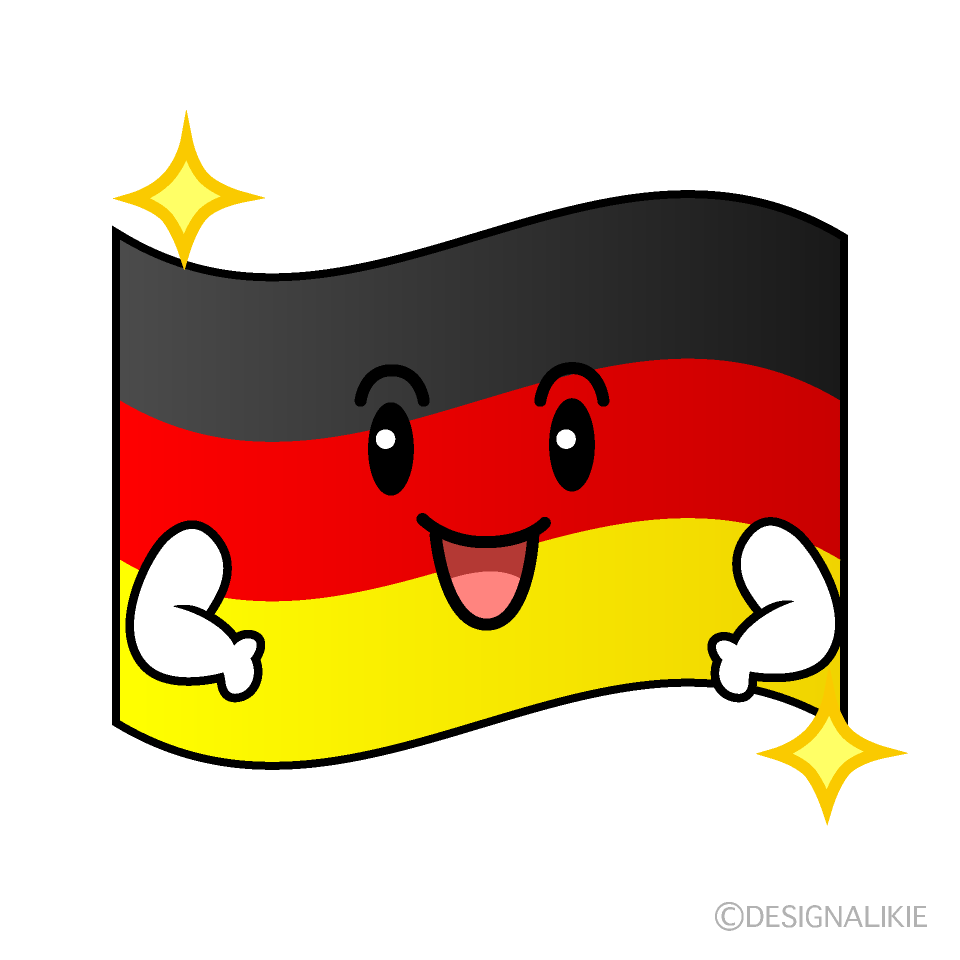 かわいい煌くドイツ国旗のイラスト素材 Illustcute
