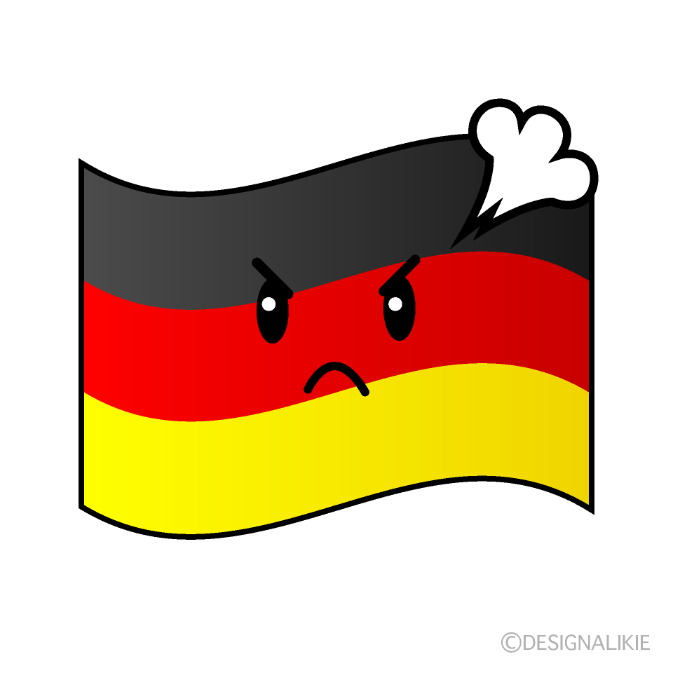 かわいい怒るドイツ国旗イラスト