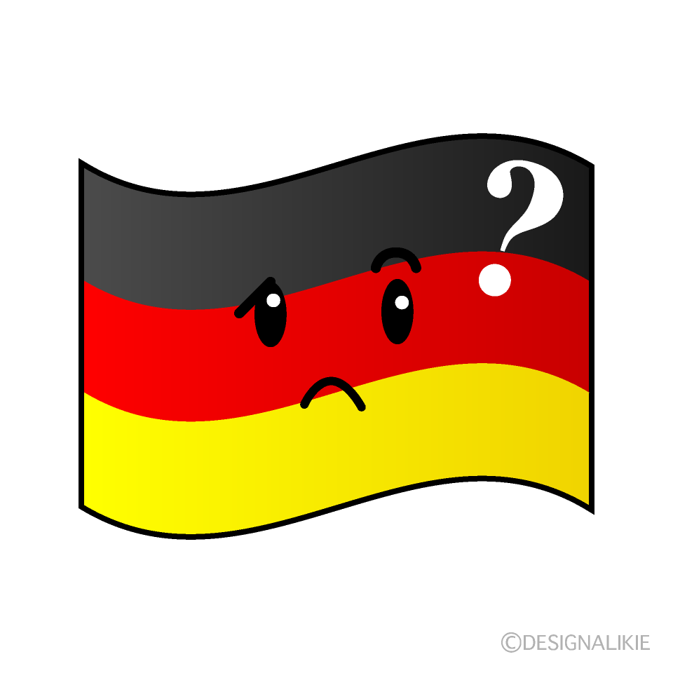 かわいい考えるドイツ国旗イラスト