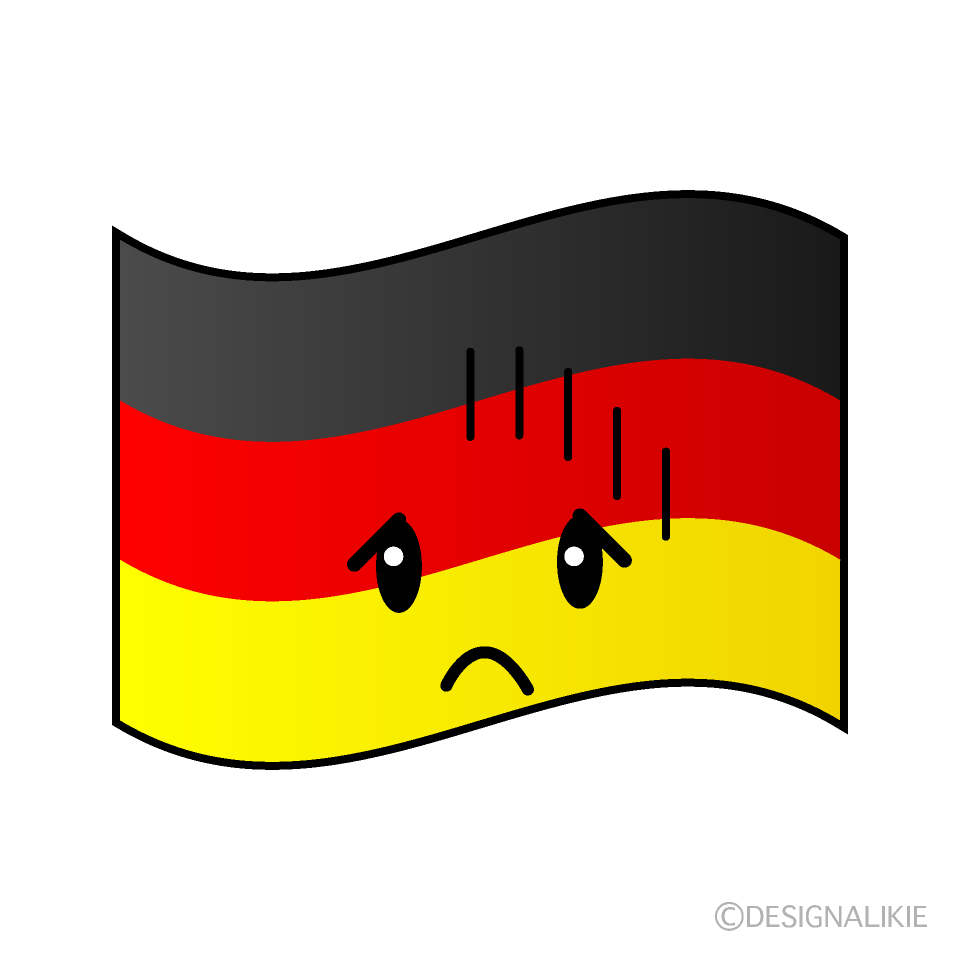 かわいい落ち込むドイツ国旗のイラスト素材 Illustcute
