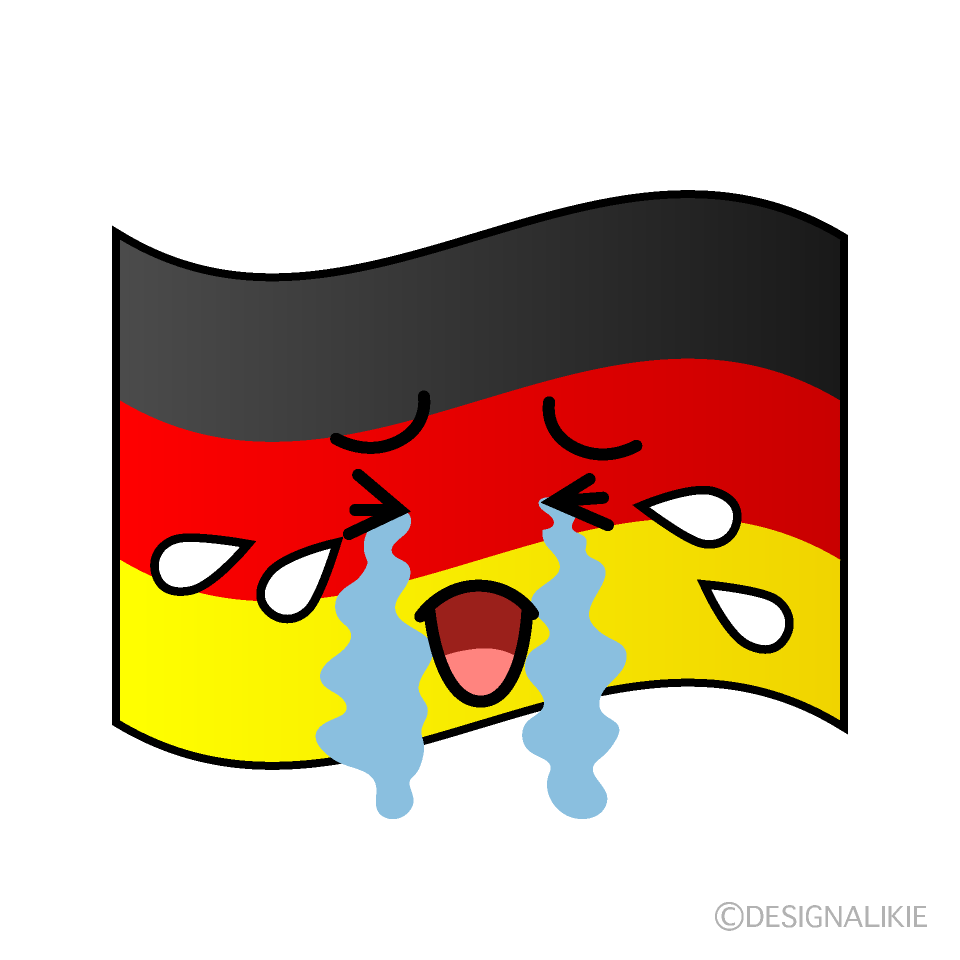 かわいい泣くドイツ国旗イラスト