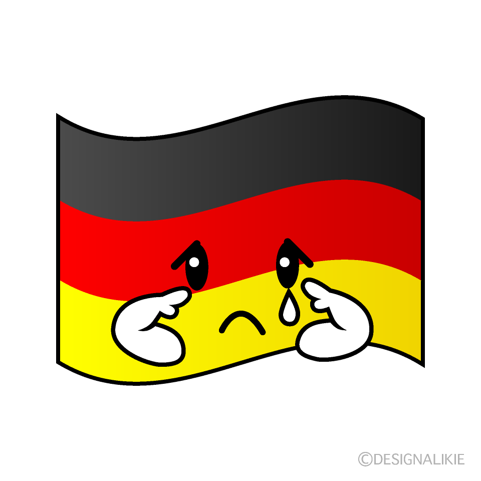 かわいい悲しいドイツ国旗イラスト