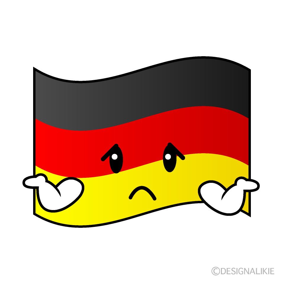 かわいい困るドイツ国旗イラスト