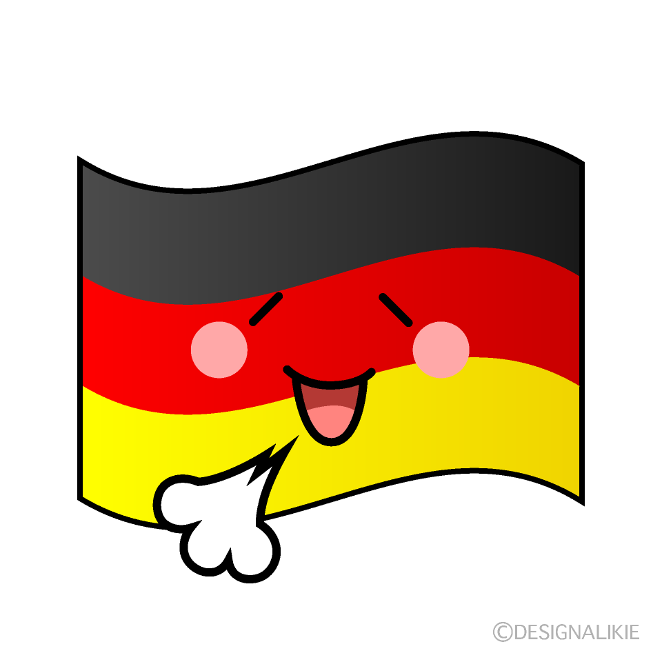 かわいいリラックスするドイツ国旗イラスト