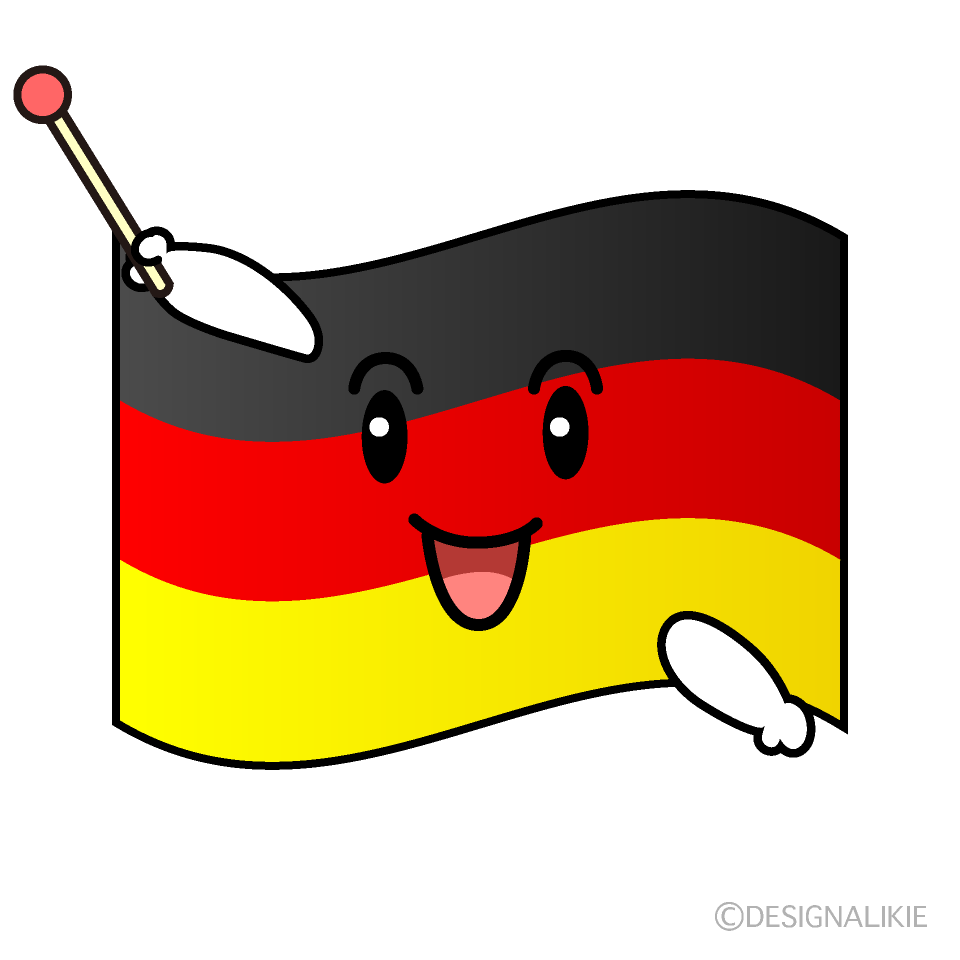 かわいい話すドイツ国旗イラスト