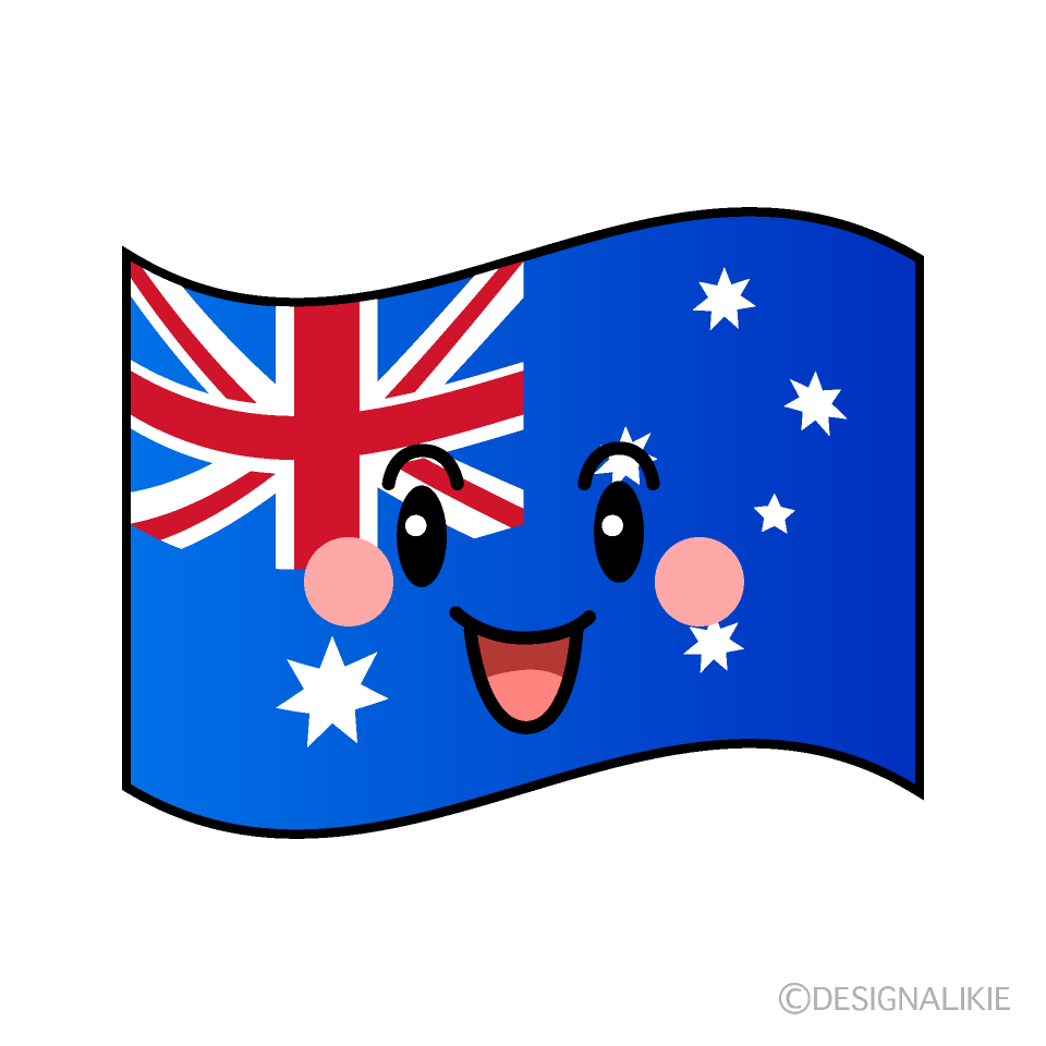 かわいい笑顔のオーストラリア国旗イラスト