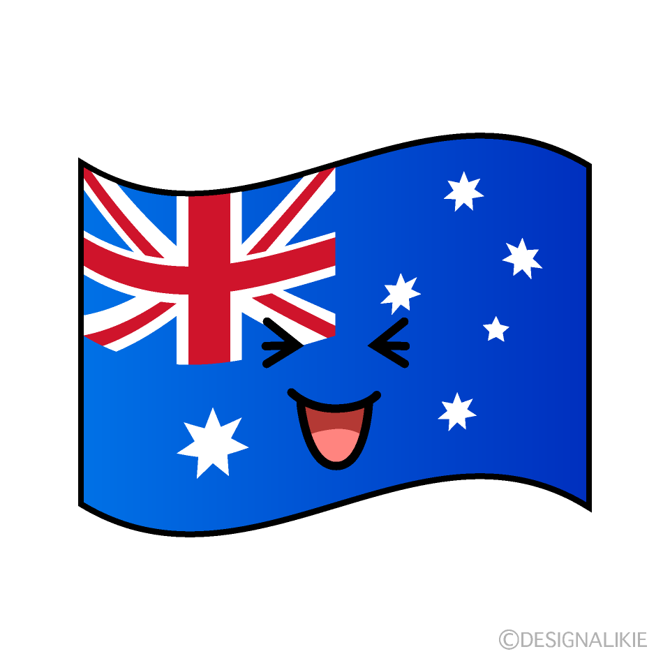 かわいい笑うオーストラリア国旗イラスト