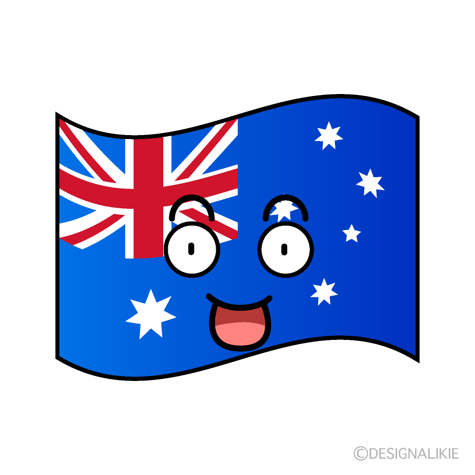 かわいい驚くオーストラリア国旗イラスト