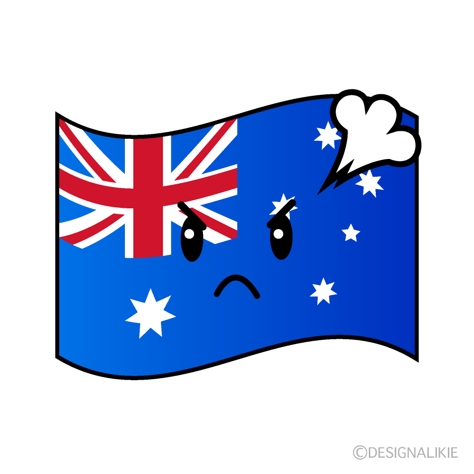 かわいい怒るオーストラリア国旗イラスト