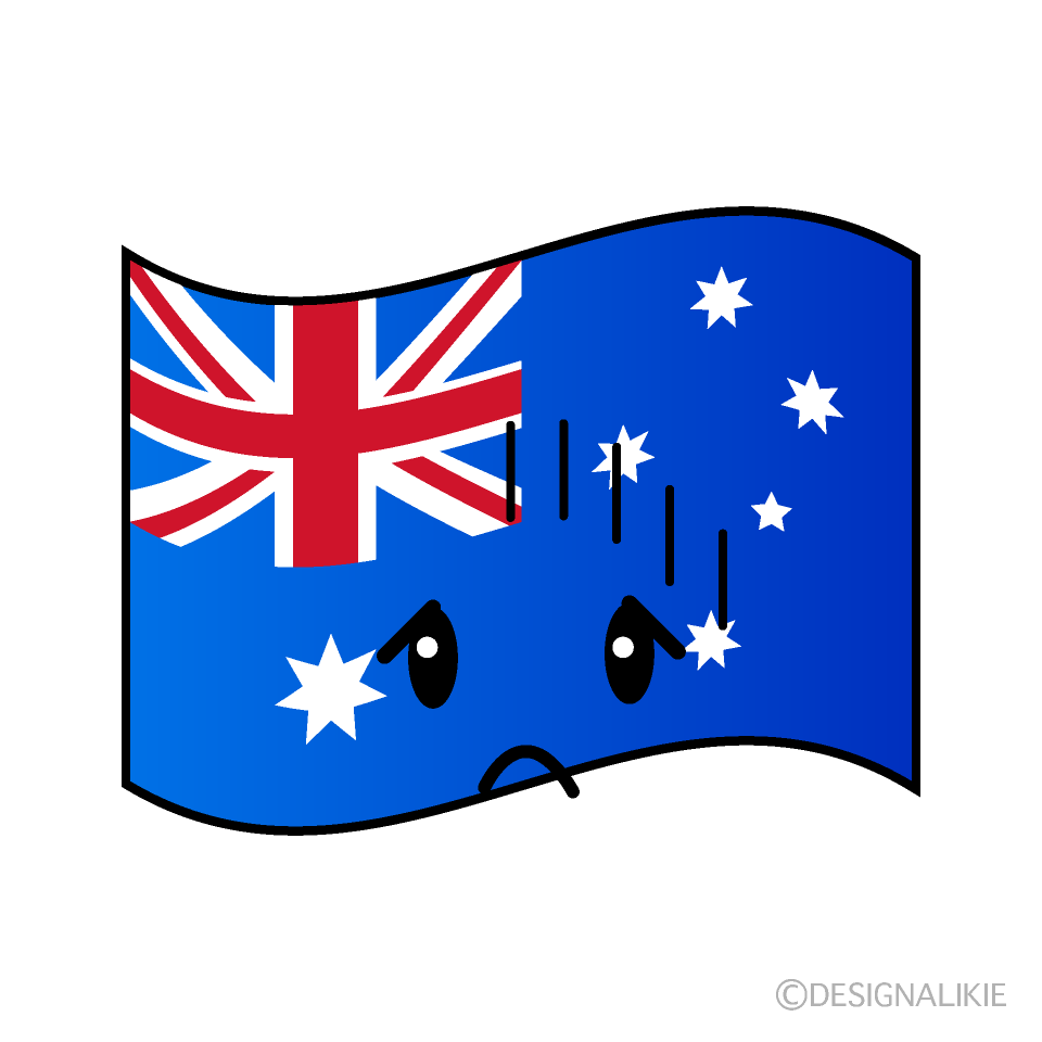 かわいい落ち込むオーストラリア国旗イラスト