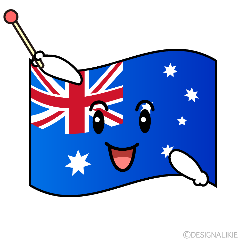かわいい話すオーストラリア国旗イラスト