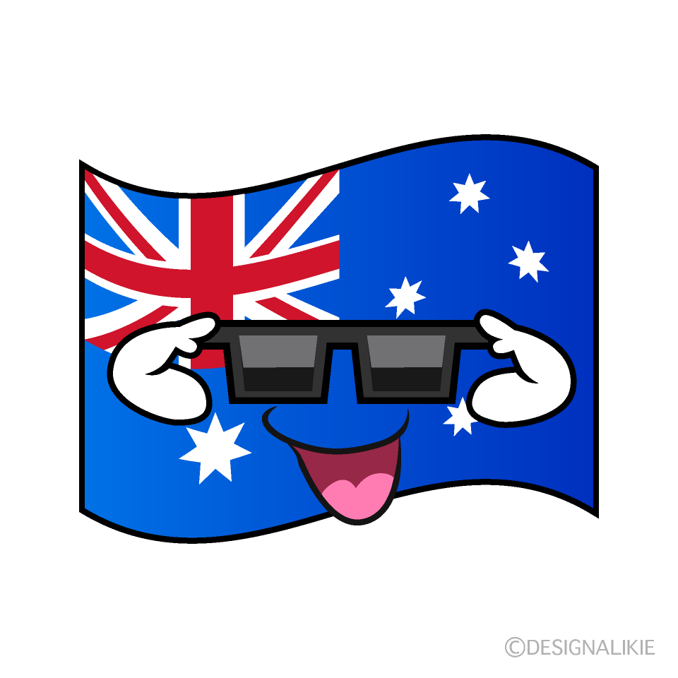 かわいいかっこいいオーストラリア国旗のイラスト素材 Illustcute