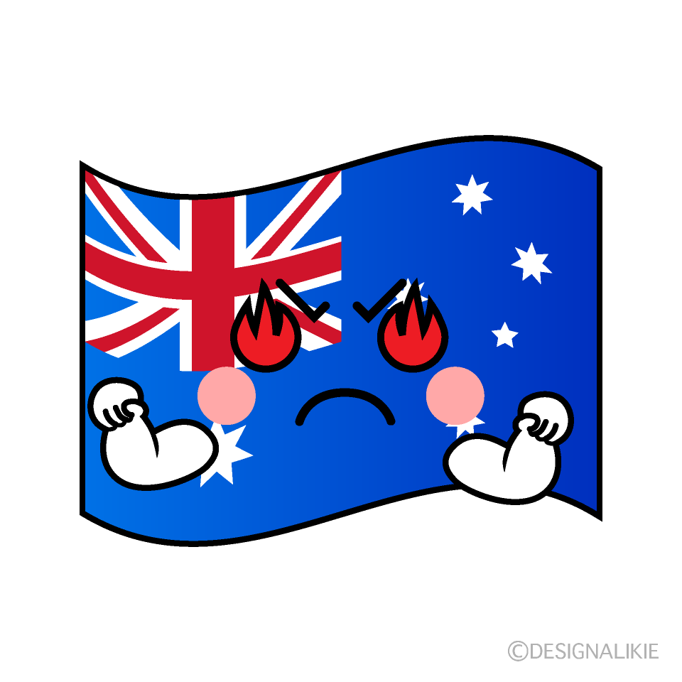 かわいい熱意のオーストラリア国旗イラスト