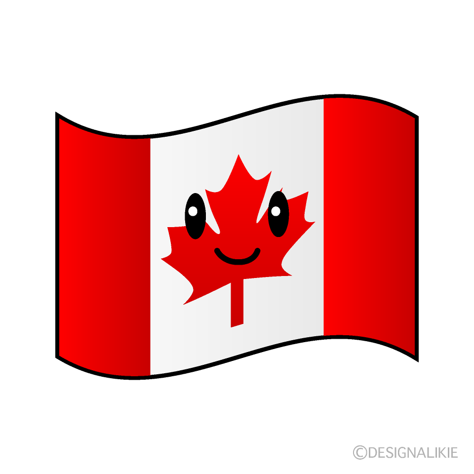 かわいいカナダ国旗イラスト