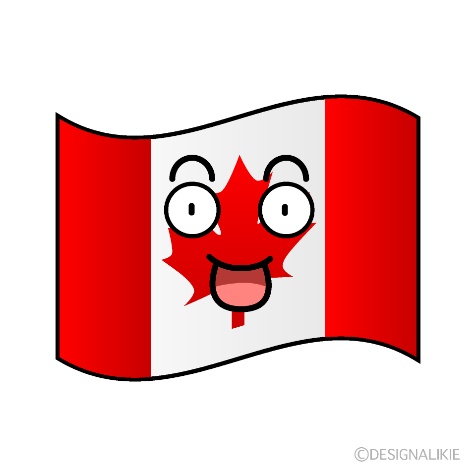 かわいい驚くカナダ国旗イラスト