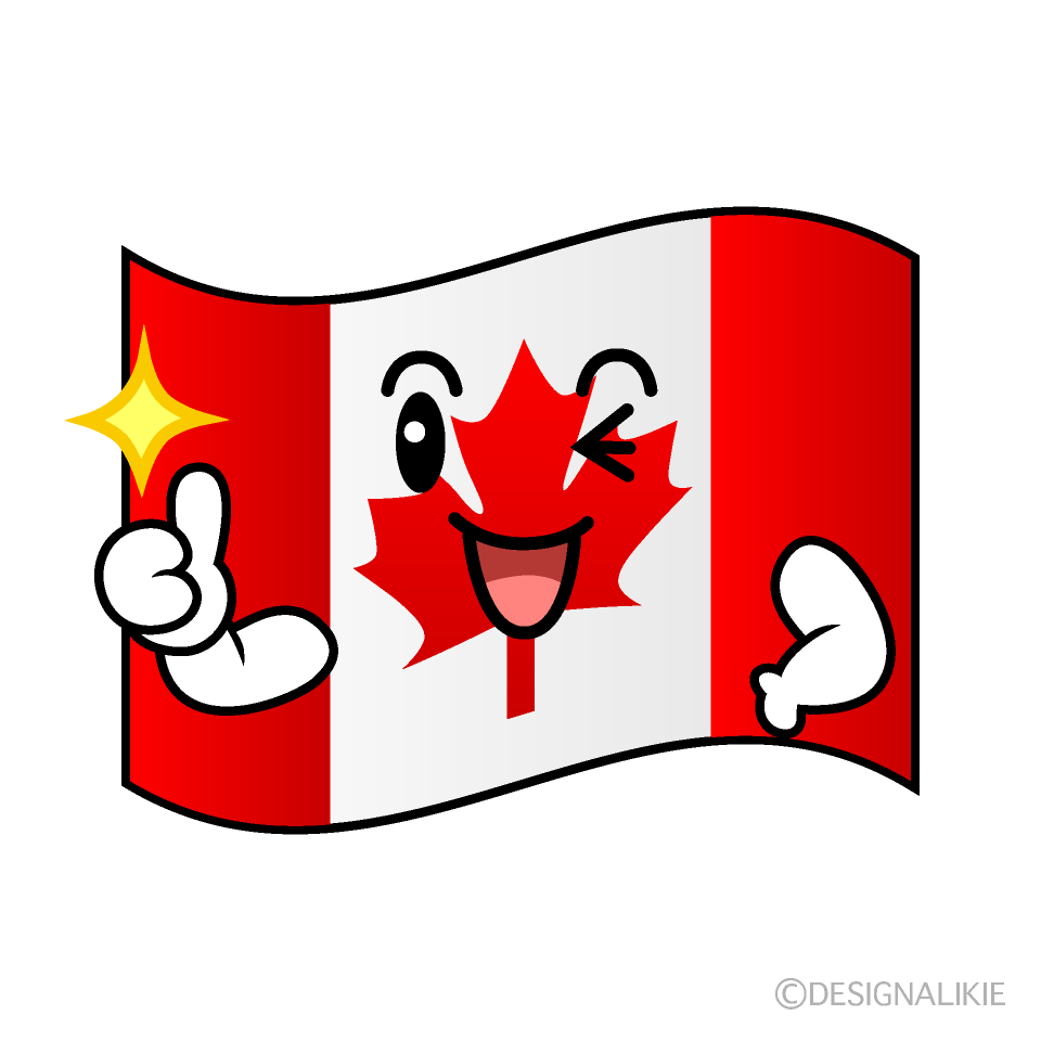 かわいいいいね のカナダ国旗のイラスト素材 Illustcute