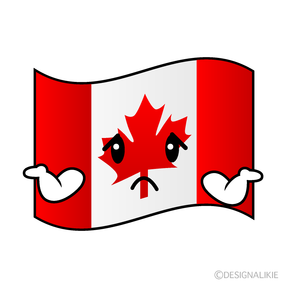 かわいい困るカナダ国旗イラスト