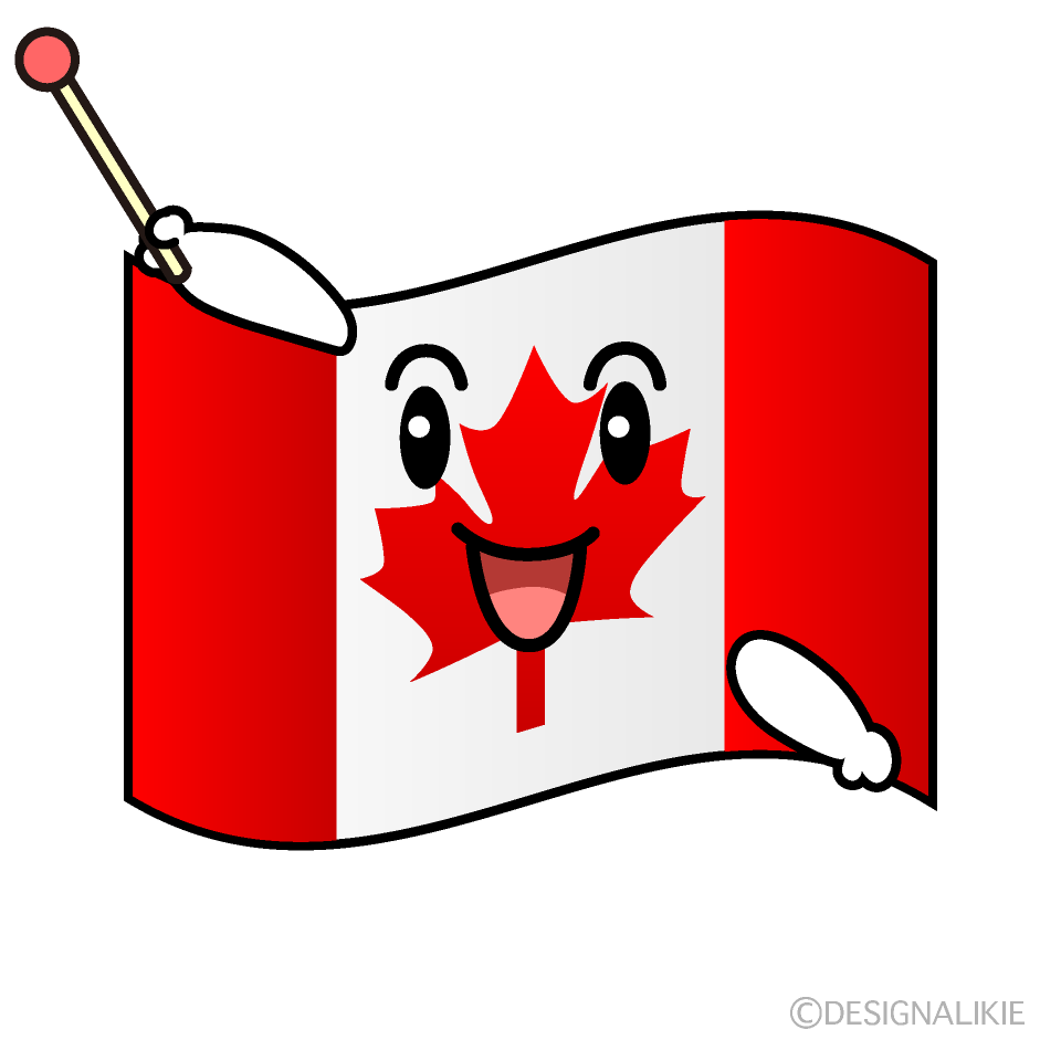 かわいい話すカナダ国旗のイラスト素材 Illustcute