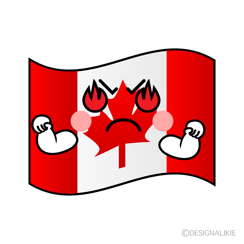 かわいい熱意のカナダ国旗イラスト