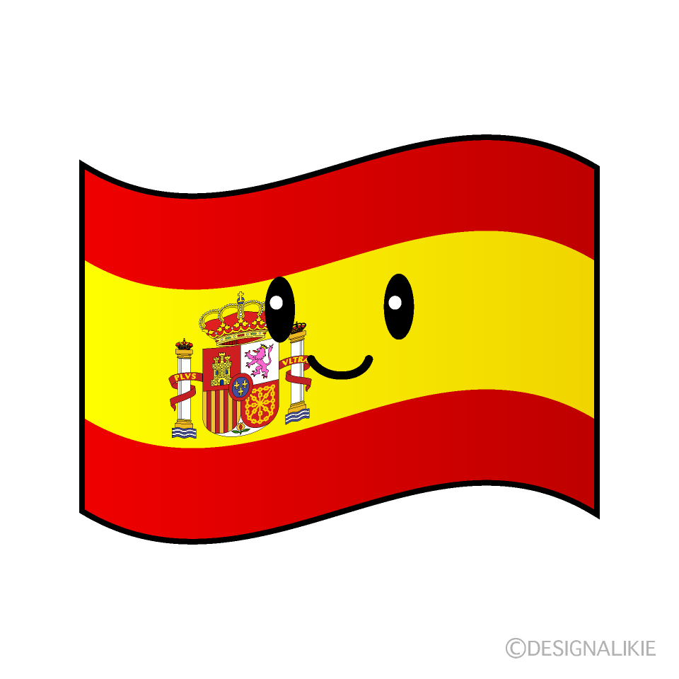 かわいいスペイン国旗イラスト