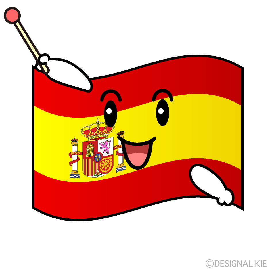 かわいい話すスペイン国旗イラスト