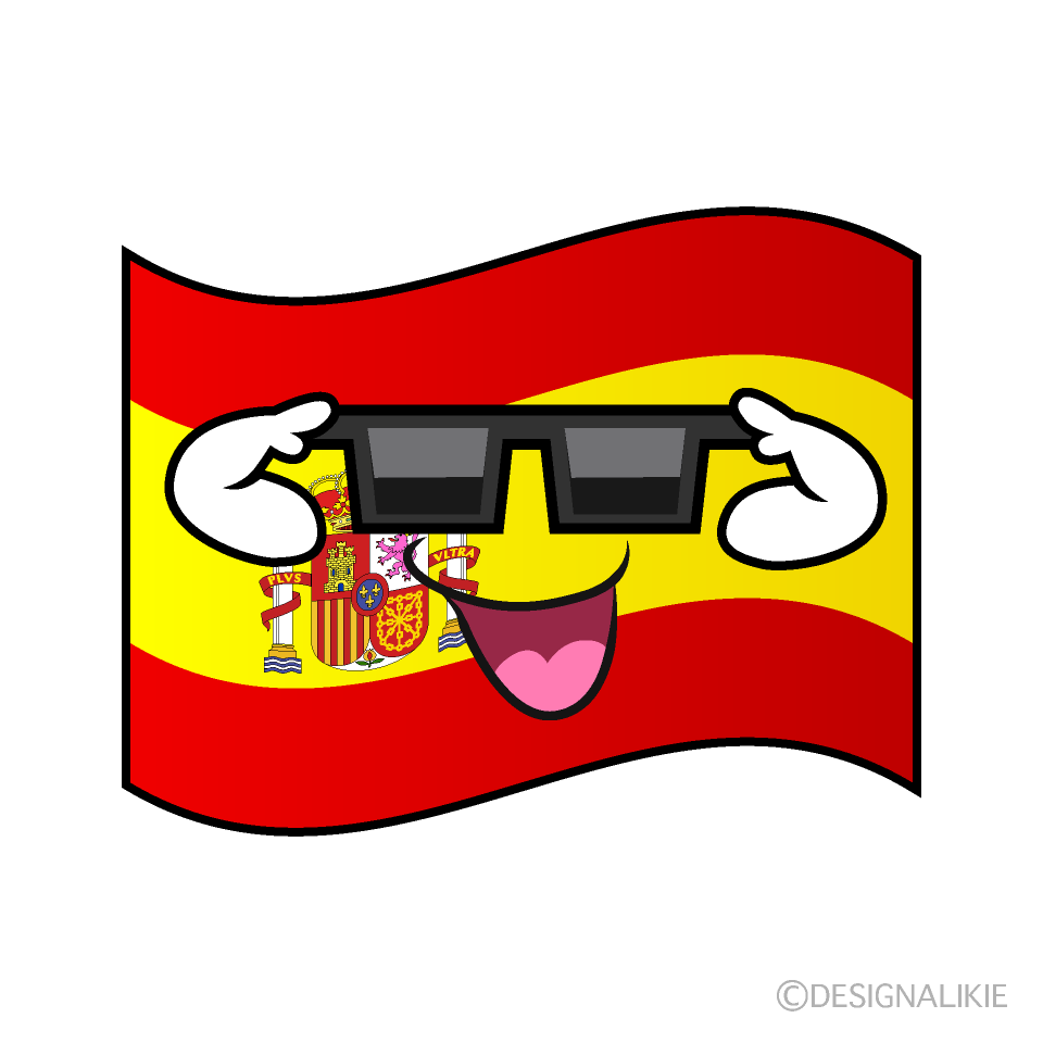 かわいいかっこいいスペイン国旗のイラスト素材 Illustcute