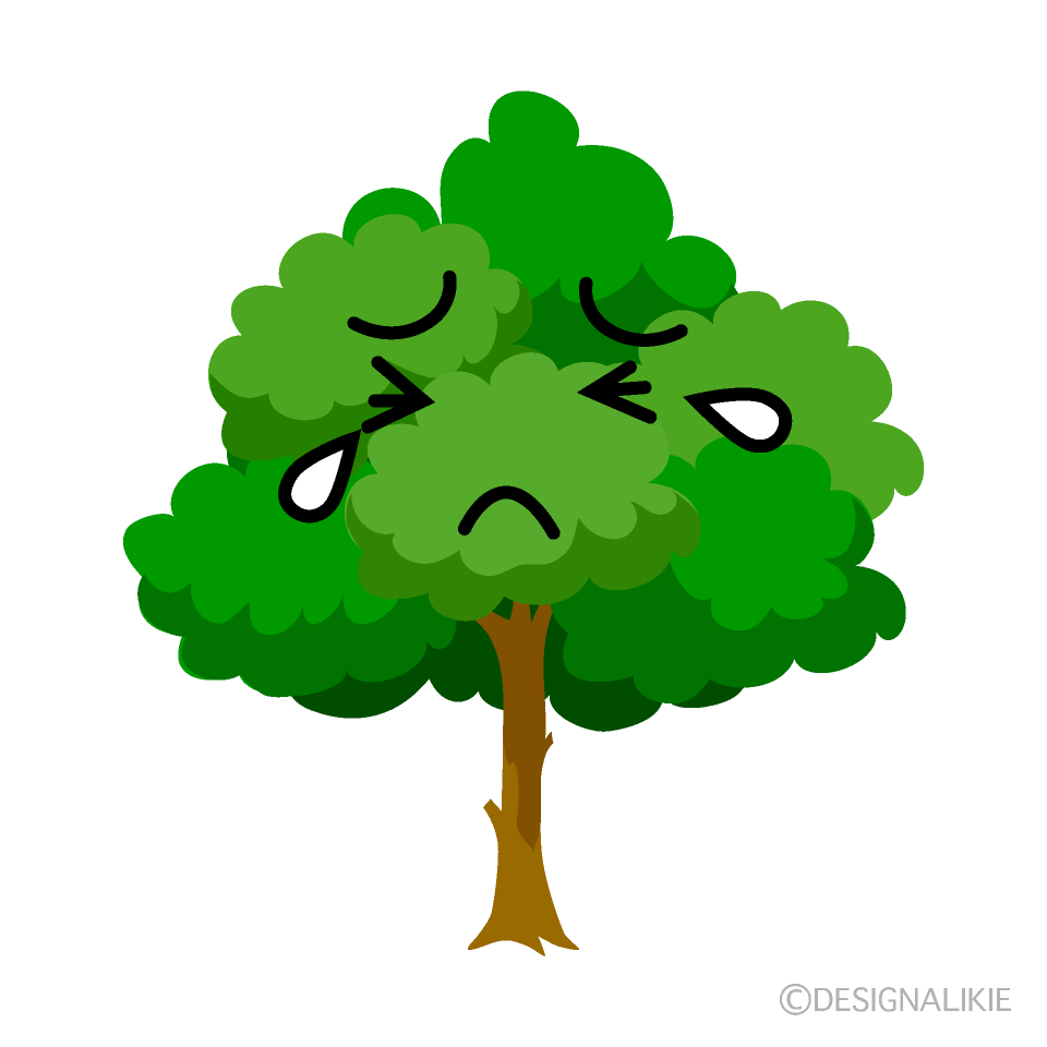 かわいい泣く木のイラスト素材 Illustcute